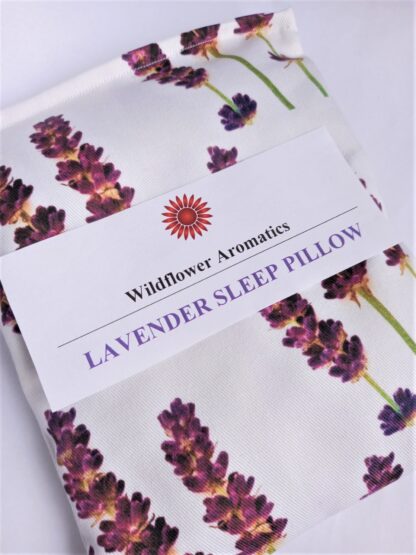 Lavender sleep pillow with lavender print fabric